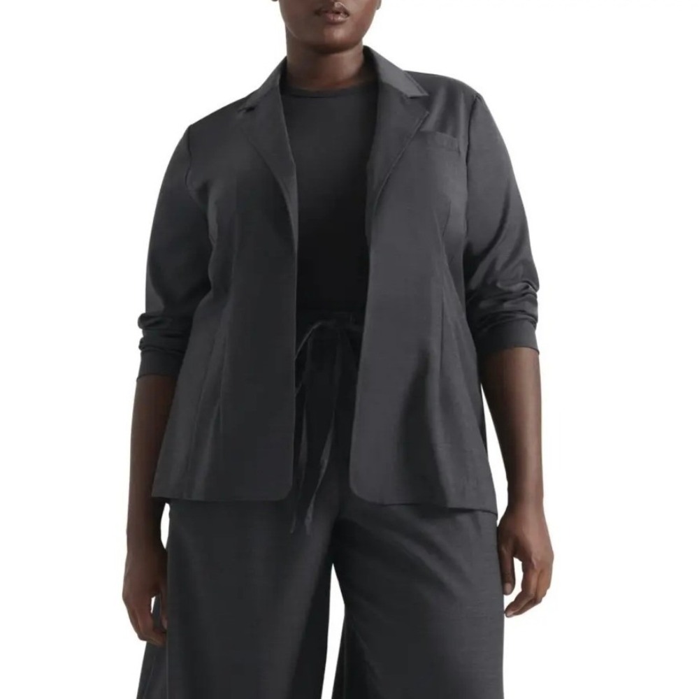 Pari Passu Wool Debi Blazer Charcoal Grey Plus Size D22 NEW